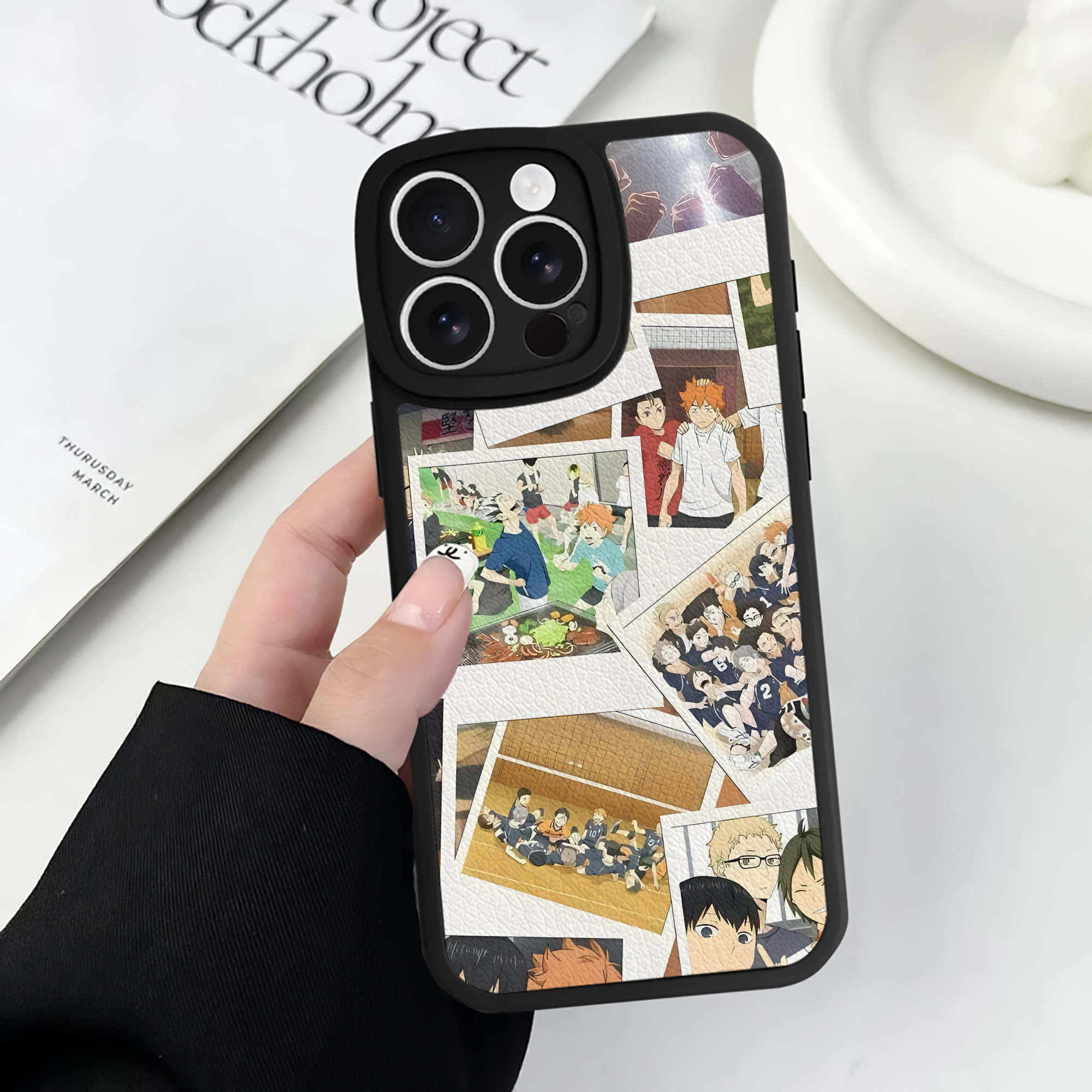 （画像用） ハイキュー!! Haikyu!! 【iPhone 16シリーズ対応】シリコンスマホケース（レザー調） 材質：シリコン